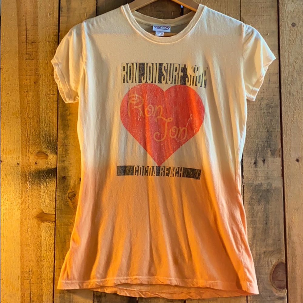 EUC Iconic Yellow ombré Ron John Surf Shop Tee